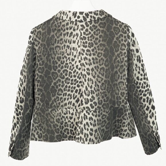 Moschino Cheap and Chic Grey Cotton Leopard Blazer - Picture 2 of 10